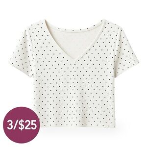 H&M • Polka Dot Cropped Tee • Size L